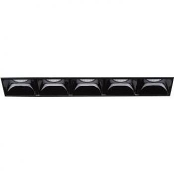Foco empotrable Lika Metal aluminio blanco 1 bombilla 5,4cm, Ideal Lux - lika Downlight Empotrable Rectángulo 5 Luces Trimless Negro 141cm 4000K