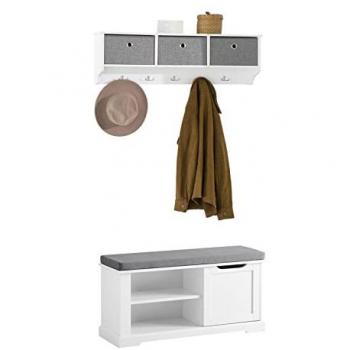 Mueble Recibidor Zapatero con Perchero Gris y Blanco FSR84-W+FRG282-W