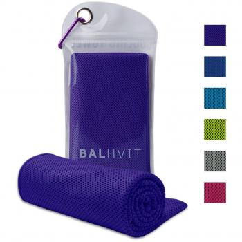 Balhvit® Toalla de Enfriamiento, Transpirable Toalla Microfibra para de Instant Relief, Toalla de Hielo para Viajes Acampada Yoga Fitness Gimnasio Ejercicio de béisbol Golf y Deportes - Púrpura