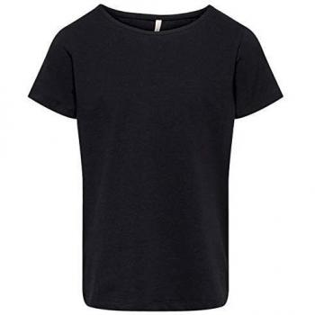 KIDS ONLY KONLOVE Life S/S Top Noos Camiseta, Negro, 110 cm-116 cm para Niñas