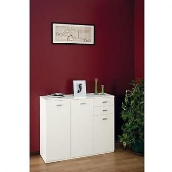 Mueble Contenedor 3 Puertas y 2 Cajones cm H83 L106-Blanco