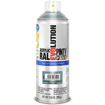 PINTURA EN SPRAY PINTYPLUS EVOLUTION WATER-BASED 520CC RAL 7001 GRIS PLATA