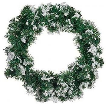 Corona de Navidad Multicolor con Copos de Nieve en Blanco y Verde