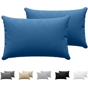 Dreamzie Juego de 2 x Fundas de Almohada 50x70 cm Azul 100% Algodon Jersey - Funda de Almohada Algodon 50x70 - Funda Cojin para Cama 50x70 - Protector de Almohada