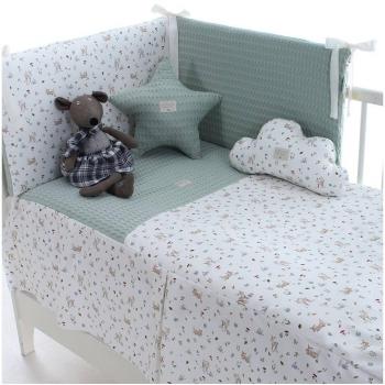 Conjunto Colcha y Chichonera Cuna Bambi Menta