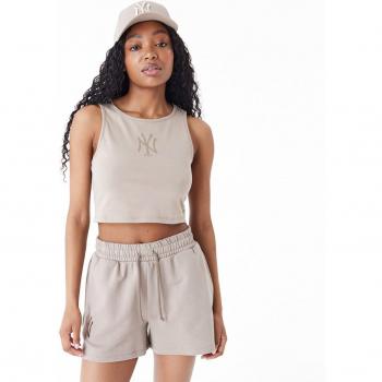 Camiseta Crop de mujer New York Yankees New Era sin mangas beige - S