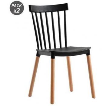 Muvip Pack 2 Sillas Design D800 - Color Negro