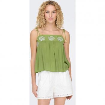 Top Only Noell verde tirantes finos para mujer