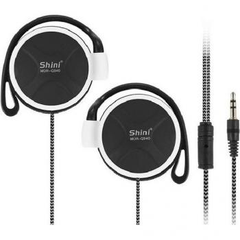 Auriculares Estéreo SHINI Q940 con Gancho para las Orejas, Sonido de Graves, Conector 3.5mm para Teléfono Móvil