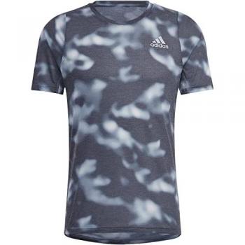 Camiseta de Running Adidas Run Icons All Over Print Tee AEROREADY Reflectante Poliéster Hombre Azul ADHM1216_AZUL