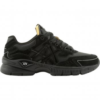 Armani Exchange Black Lace-Up Sneakers for Men, Casual Trainers EU 42