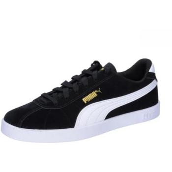 Zapatillas deportivas Puma Club II unisex, color negro puro con detalles en blanco y dorado, talla 45 EU, material de serraje
