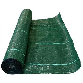 Malla Antihierba Verde Rayada 95g de Polietileno - 1,5x100m para Evitar Malas Hierbas en Jardines y Paisajismo