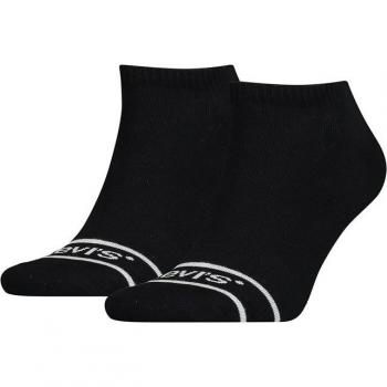 Levi's - Pack de dos pares de calcetines tobilleros bajos lisos en negro (talla 39-42)