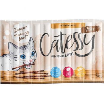 Catessy Sticks Megapack 50 x 5 g Snacks para Gatos - Sabor Pavo a la Barbacoa