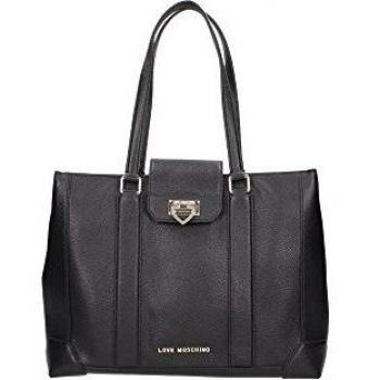 Bolso de Hombro Love Moschino Mujer Piel Negro y Oro JC4064PP10LG0000 Negro 14x26x34 cm