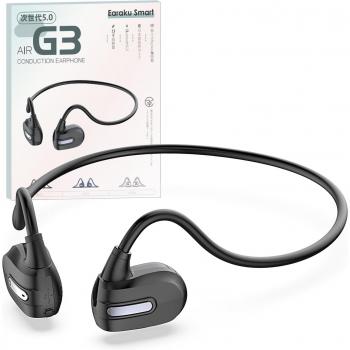 Auriculares Inalámbricos de Conducción Ósea Earaku Air con Bluetooth EDR AAC, Voz Japonesa y Cancelación de Ruido ENC - Color Negro