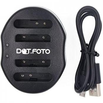 Dot.Foto Fujifilm NP-45, NP-45a, NP-45s USB Cargador Doble con Micro USB [Vea compatibilidad en la descripción]