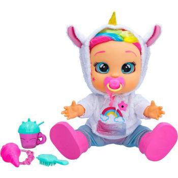 IMC Toys Cry Babies First Emotions Dreamy - Muñeca Interactiva que Llora Lágrimas de Verdad con Ropa de Unicornio y Zapatos a Juego
