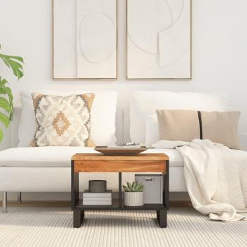 Mesa de centro de madera maciza de mango 55x50x40 cm Marrón claro, Marrón, Multicolor