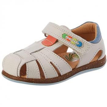 Sandalias Cerradas de Piel para Bebé Niño Pablosky Color Blanco 28205 26