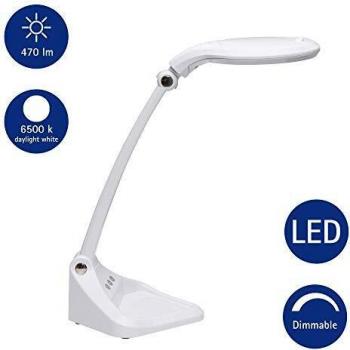 Lámpara con lupa LED atenuable MAULiris blanca 587970