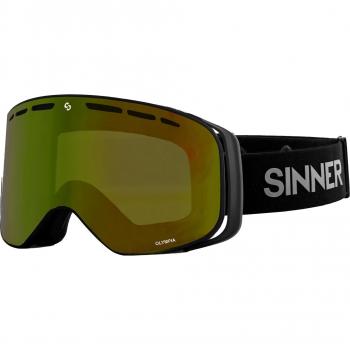 Sinner Olympia Ski/Snowboard Goggles, L Matte Black/Full Gold-Green and Sinner Olympia SIGO-174-10B-18 Men's Sunglasses Black Size Standard