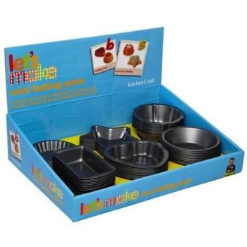Expositor de Mostrador Kitchencraft con 72 Mini Moldes para Pasteles