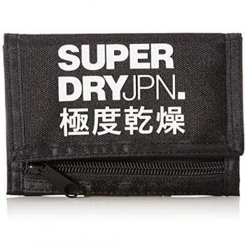 Cartera para Hombre Tri_Fold de poliéster, Color Negro