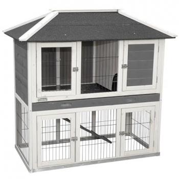Cabaña para roedores Villa madera esmaltada 118x68x118 cm Kerbl - Cabaña de madera esmaltada, dimensiones 118x68x118 cm, adecuada para animales pequeños, incluye establo con recinto libre