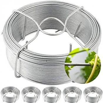 Amagabeli Garden Home 1.8MM X 50M X 6PCS Alambre de Hierro Galvanizado Rollo de Alambre Recubierto Alambre de Jardín Esgrima Plata para Jardín Plantas y Civil Diario WR7