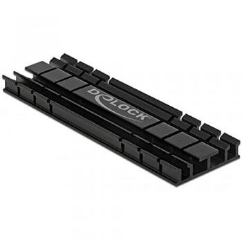 Delock Disipador de Calor Plano de 70 mm para módulo M.2, Color Negro