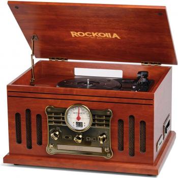Tocadiscos Rockolla Monarch con Bluetooth, CD, Radio, USB