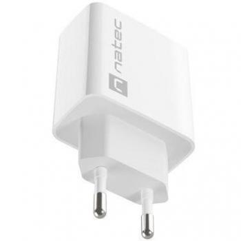 CARGADOR NATEC RIBERA 20W 1XUSB-A + 1XUSB-C PD3.0 QC3.0 BLANCO
