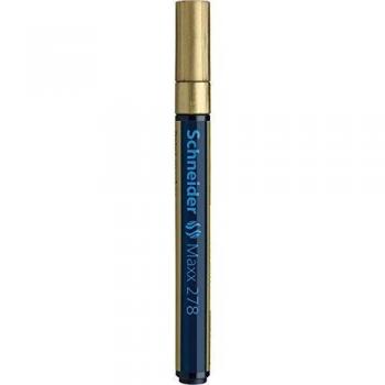 Marcador Permanente Schneider Maxx 278, Punta Fina 0.8mm, Color Dorado