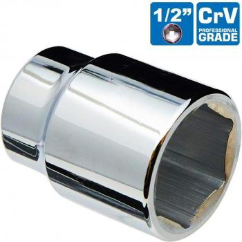 Llave de vaso hexagonal 17 mm en cromo vanadio con acoplamiento de 1/2