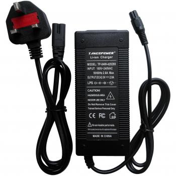 Tangspower 36V 2A Cargador de Batería Salida 42V 2A Entrada Cargador 100-240VAC Li-Ion Li-Poly Cargador para Bicicleta Eléctrica 10Series 36V, XLRF