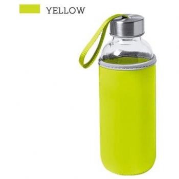 Botella I-Drink Borosilicato Isotérmica 500ml con Tapa Amarilla en Neopreno