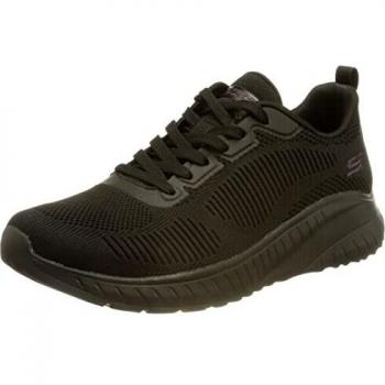 Skechers BOBS SQUAD CHAOS FACE OFF, Zapatillas para Mujer, Black Engineered Knit/ Trim, 41 EU