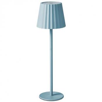 Lámpara de mesa moderna Pombeiro de aluminio y hierro, luz interior/exterior, azul claro, con función táctil