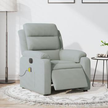 Sillón reclinable de masaje eléctrico terciopelo gris claro vidaXL