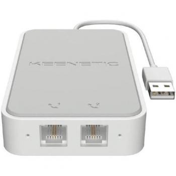 Adaptador VoIP Keenetic Linear KN-3110, 2 Puertos FXS RJ11, Compatible con Todos los Operadores