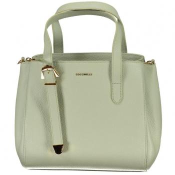 Coccinelle Green Leather Handbag with Shoulder Strap, Female, Size: ONE SIZE
