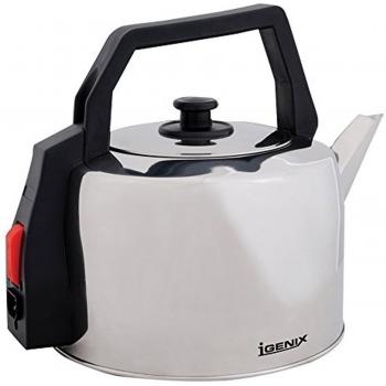 Igenix Hervidor de Agua Eléctrico Tradicional con Cable 2200W, 3.5 Litros, Color Plateado