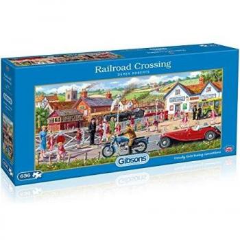 Gibsons Railroad Crossing 636-Piece Jigsaw Puzzle by Derek Roberts