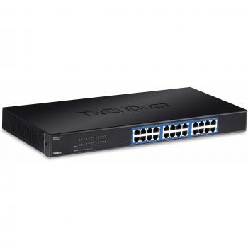 TRENDnet 24-Port Unmanaged Gigabit 10/100/1000 Mbps GREENnet Metal Housing Switch, 48 Gbps Switching Fabric, Fanless, Rack Mountable, TEG-S24G