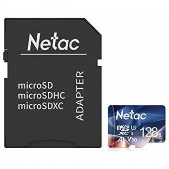 Netac Tarjeta de Memoria de 128GB con Adaptador, Tarjeta Memoria microSDXC