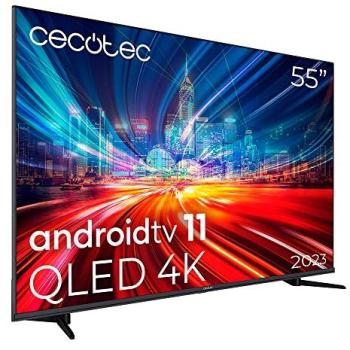 Televisión QLED Smart 55 Cecotec V1+ UHD 4K, Android 11, Diseño Sin Marco, Dolby Vision y Atmos, Subwoofer, HDR10