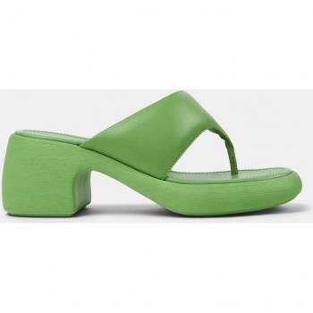 CAMPER Thelma - Women's Green Smooth Leather Sandals in Size 35