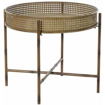 Mesa auxiliar DKD Home Decor 59 x 59 x 50 cm Natural Metal